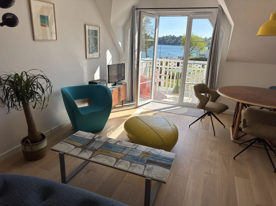 Avel Glaz, appartement vue mer à Fouesnant avec piscine