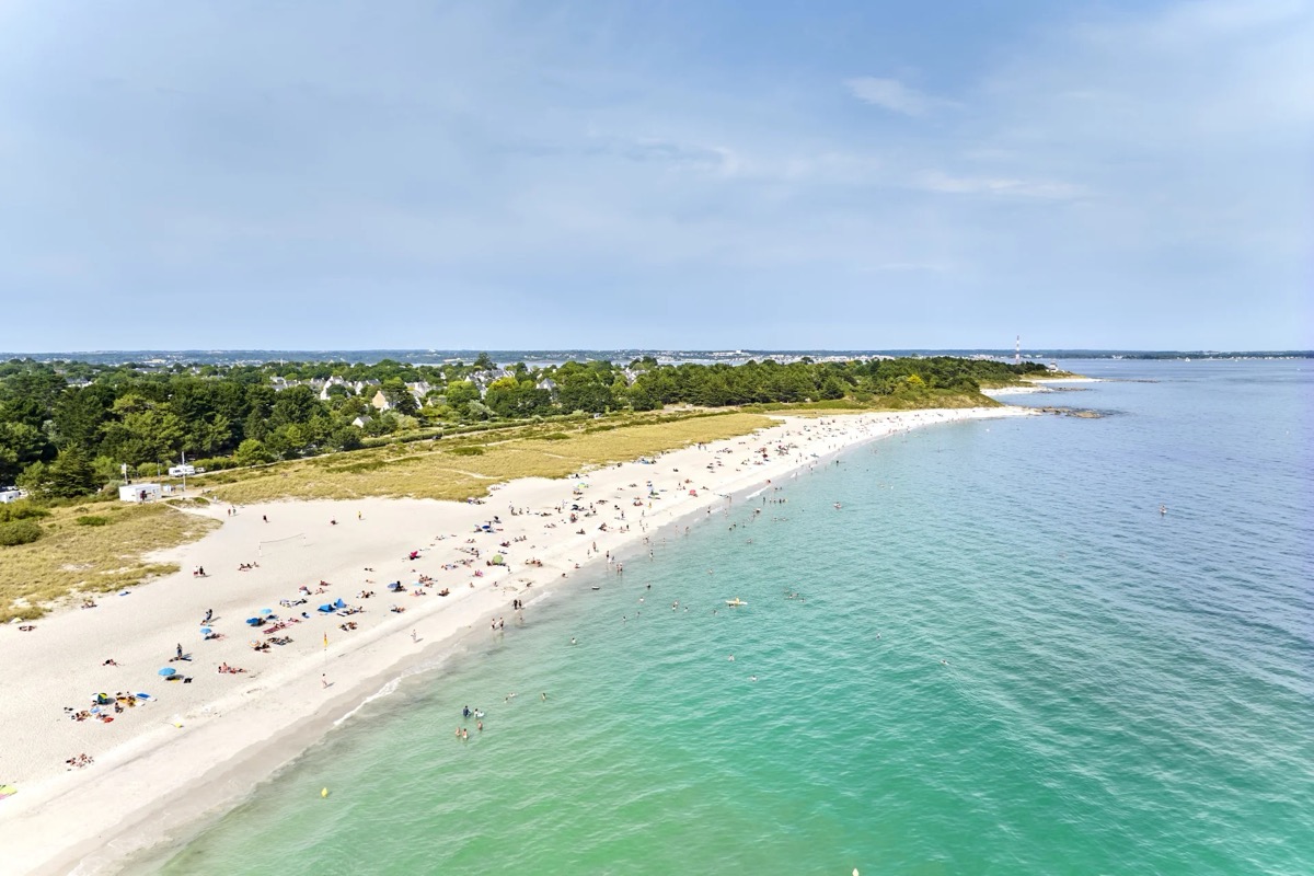 Dunes et plage de Mousterlin Fouesnant - vue aérienne nature préservée