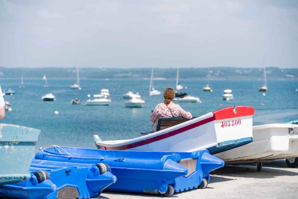 Cale de Beg Meil Fouesnant - départ vers les îles Glénan
