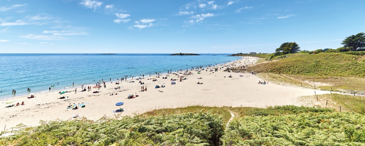 Plage Tahiti Concarneau Névez, vue panoramique sur le littoral breton