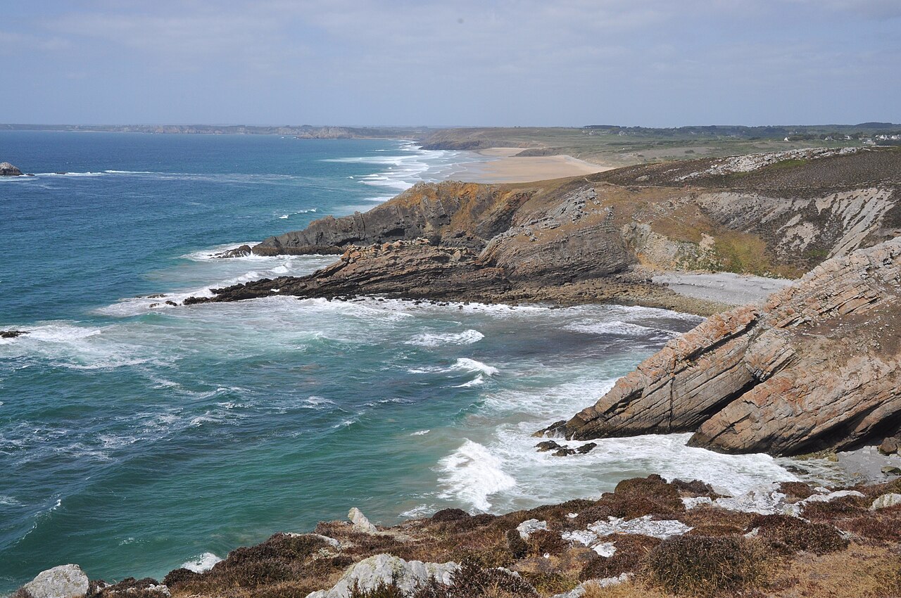Panorama de la plage de la Palue à Crozon, vue sur l'Atlantique