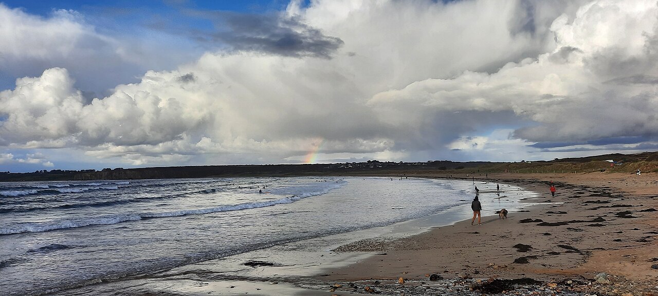 Coucher de soleil sur la plage de Goulien, presqu'île de Crozon